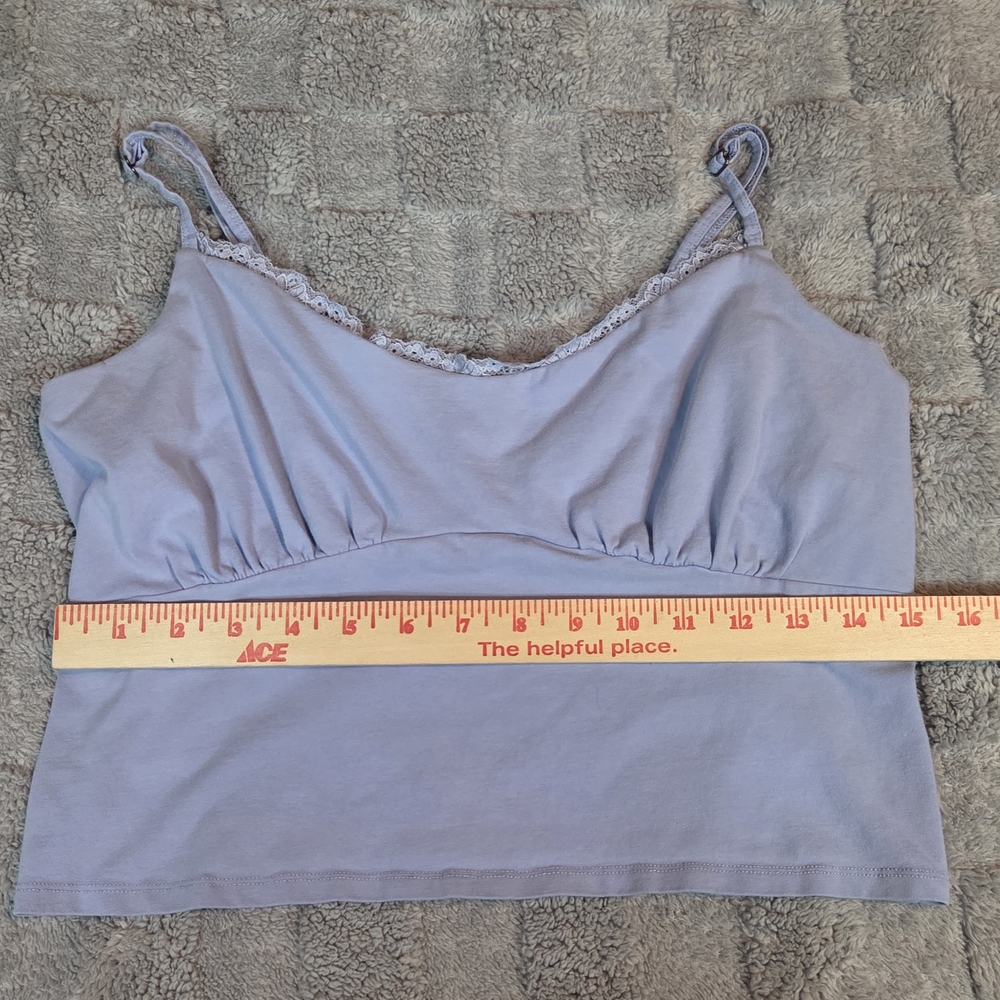 Hollister Lace Edge Cropped Tank Lavender Size Extra Large - Picture 3 of 3
